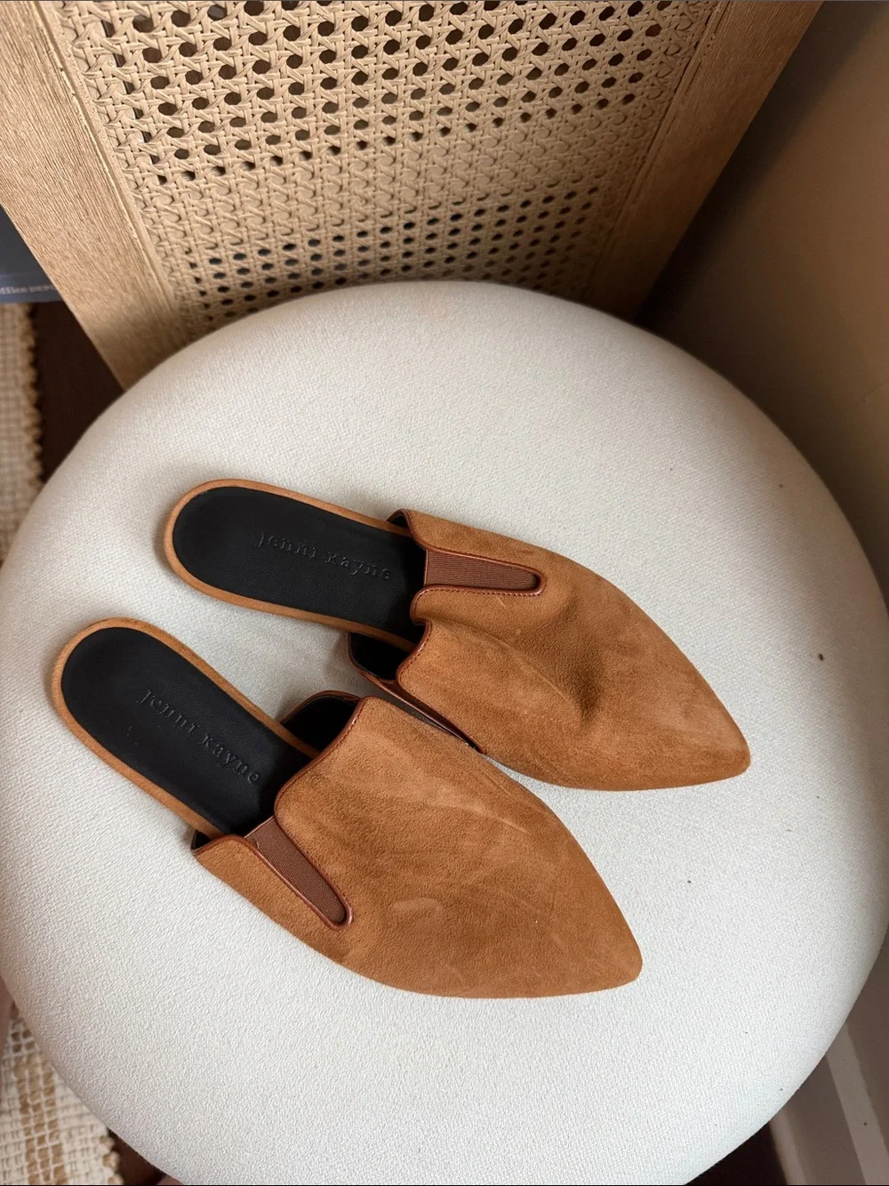 Jenni Kayne Tan Suede Pointed-Toe Mules